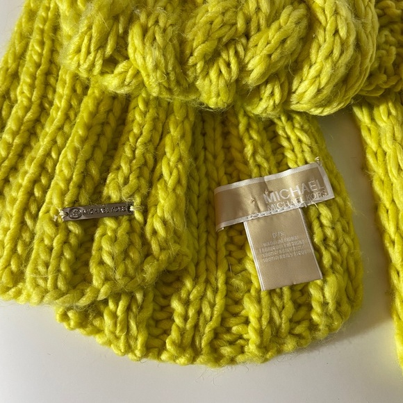 Michael Kors Scarf 112”X 5” inch. Dark Gray & Lime Green. - Picture 6 of 8